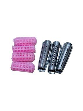 Vintage Tammy Barbie Fashion Doll Curlers Lot 7 w 4 Pink Plastic 3 Metal‎ 1960s
